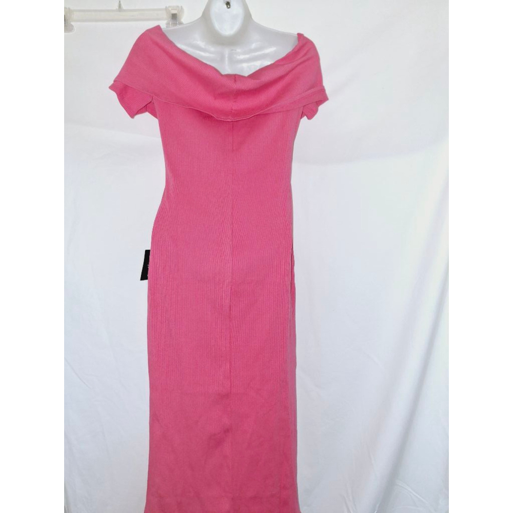 Lulus Pink Off-the-Shoulder sz XL ribbed diva princess wedding Midi Dress - Picture 7 of 9